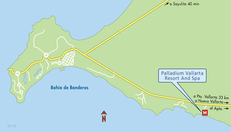 Mapa de Ubicacion Hotel Palladium Vallarta Resort And Spa, Punta de Mita Mexico