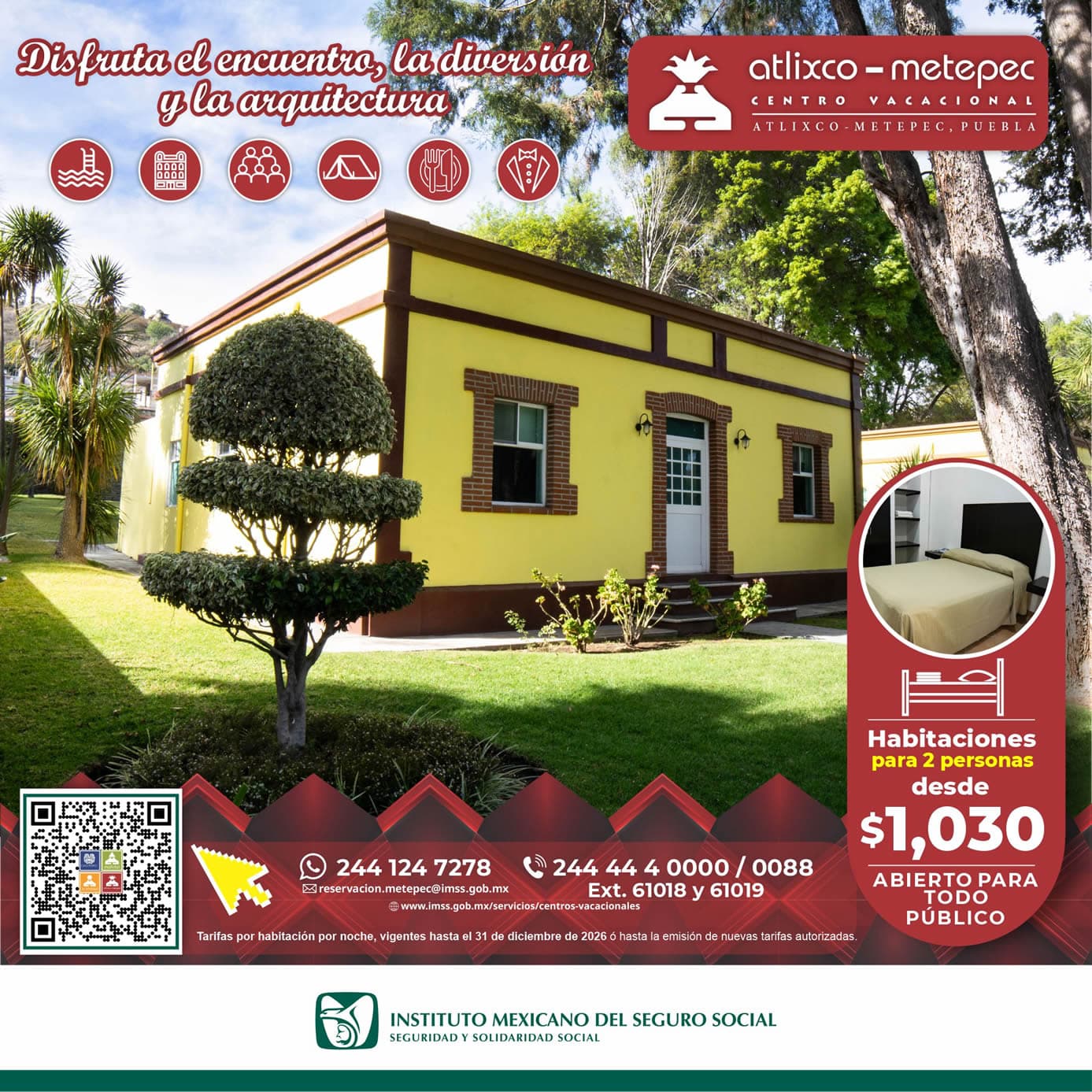 Promo Centro Vacacional IMSS, Atlixco - Metepec